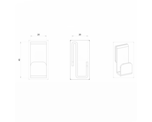 Dessin technique d''un porte-serviettes avec dimensions