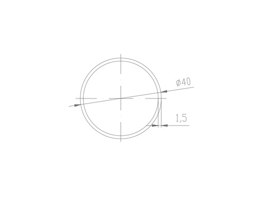 Technische Zeichnung eines Kreises mit Durchmesser 40 und Wandstärke 1,5