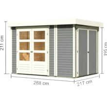 Abri de jardin en bois avec double porte et dimensions