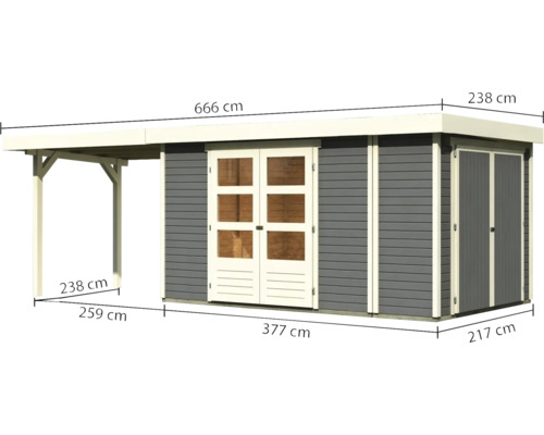 Abri de jardin en bois avec dimensions et auvent