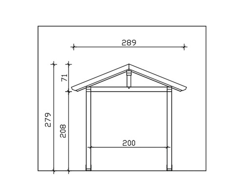 Schéma technique d''un pavillon de jardin avec dimensions