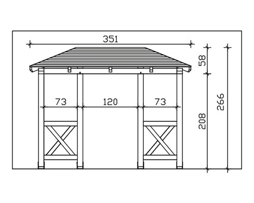 Schéma technique d''un pavillon avec dimensions