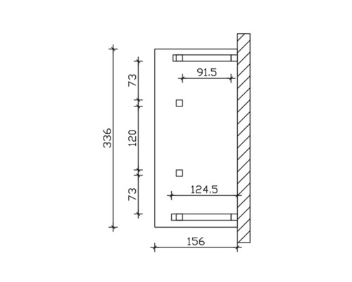 Dessin technique d''un meuble avec indications de dimensions