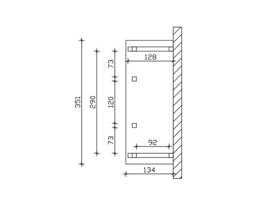 Dessin technique d''une étagère avec indications de dimensions
