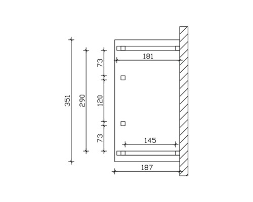 Dessin technique d''une étagère avec dimensions