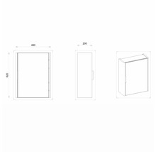 Armoire de toilette Devo Lotos gauche lxhxp 48x62x20 cm bronze expressive oak