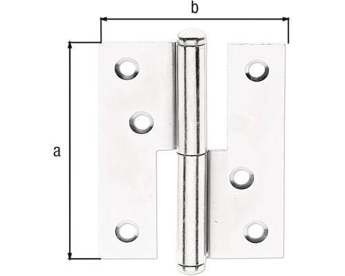 Paumelle de porte avec indications de dimension