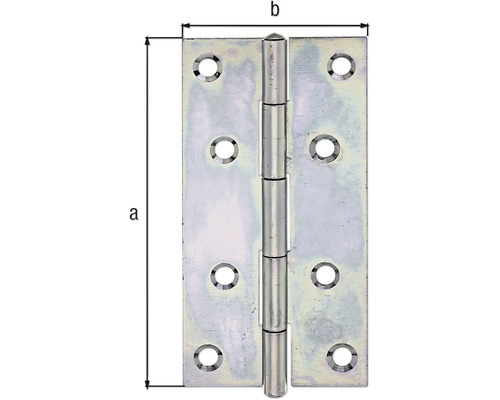 Charnière de porte avec indications de dimensions a et b