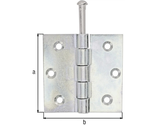 Paumelle de porte en métal avec broche et dimensions