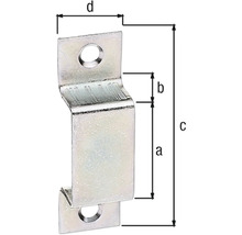 Boucle pour verrou 25 x 55 mm galvanisé, passivation couche épaisse
