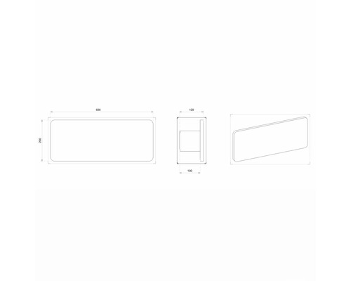 Dessin technique d''un miroir avec indications de dimension