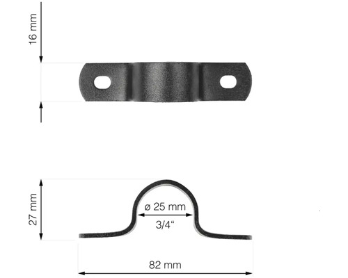 Illustration d''un collier de serrage avec les dimensions