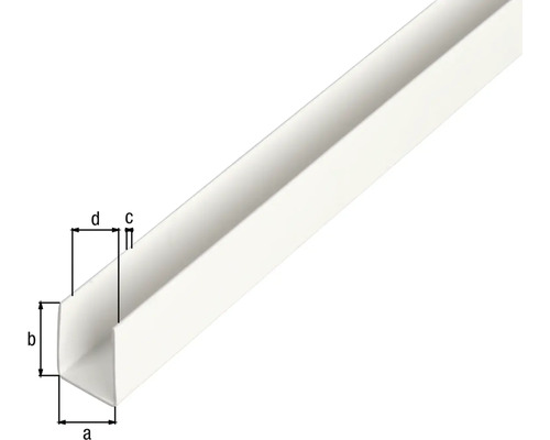 Kunststoff Winkelprofil mit Maßangaben
