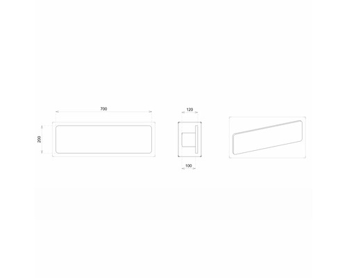 Dessin technique d''une applique murale avec dimensions
