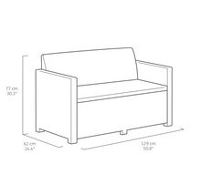 Skizze eines Zweisitzer Sofas mit Maßangaben