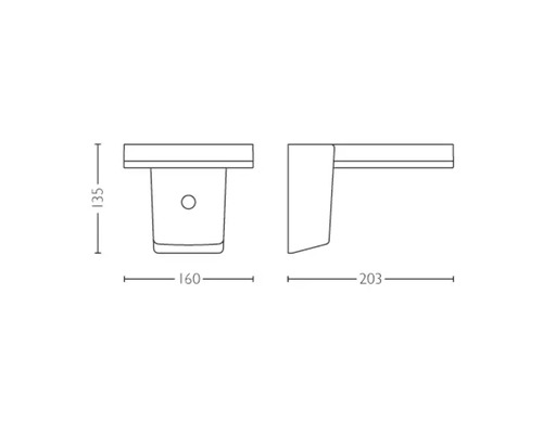 Dessin technique d''une console de lavabo avec dimensions