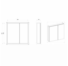 Armoire de toilette Devo Viva 2.0 gauche lxhxp 85x85x15 cm premium white supermat