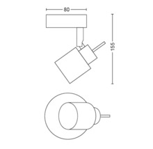 Dessin d''un spot de surface avec dimensions