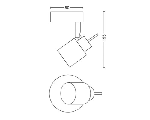 Dessin d''un spot de surface avec dimensions