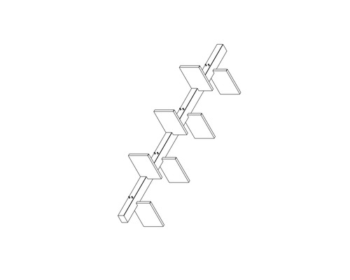 Garderobe mit mehreren quadratischen Haken