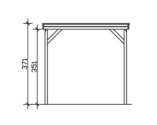 Dessin technique d''un pavillon avec indications de hauteur