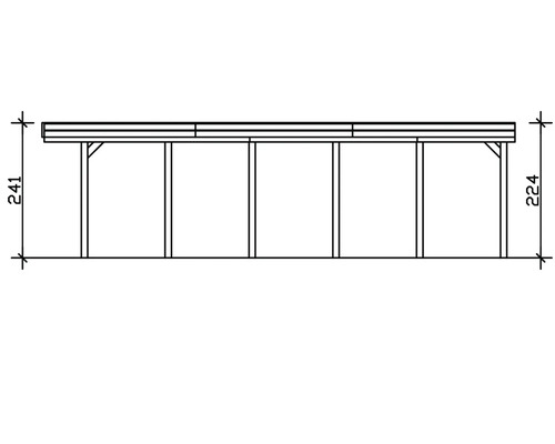 Dessin technique d''un carport avec dimensions