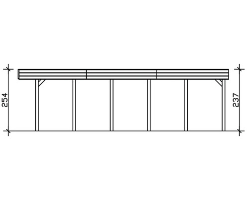 Dessin technique d''un carport avec dimensions.