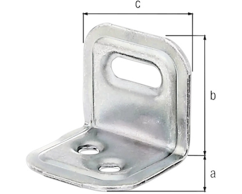 Equerre de fixation avec trous et indications de dimension