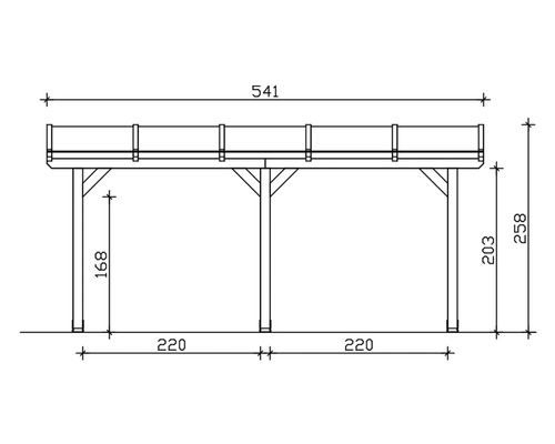 Dessin technique d''une construction en bois avec dimensions