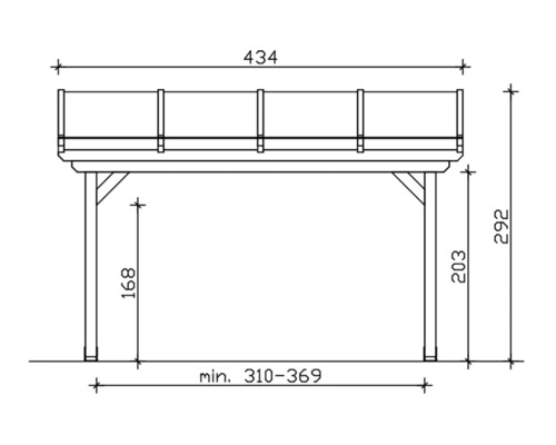 Schéma d''un abri de jardin avec dimensions