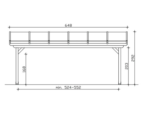 Dessin technique d''un toit de terrasse avec dimensions