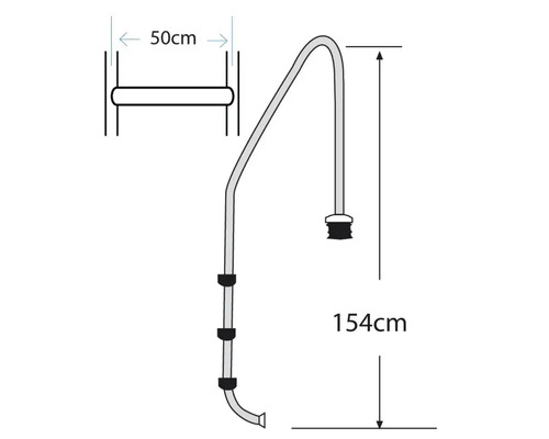 Poolleiter Planet Pool für Einbaubecken Edelstahl 3 Stufen Höhe: 120 cm