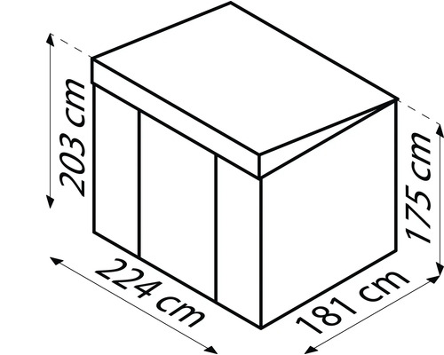 Schéma d''un abri de jardin avec dimensions