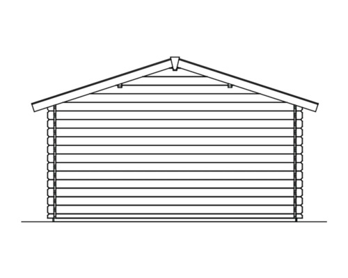 Illustration einer Blockhütte mit Giebeldach