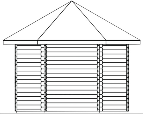 Illustration d''un pavillon de jardin avec un toit pyramidal.
