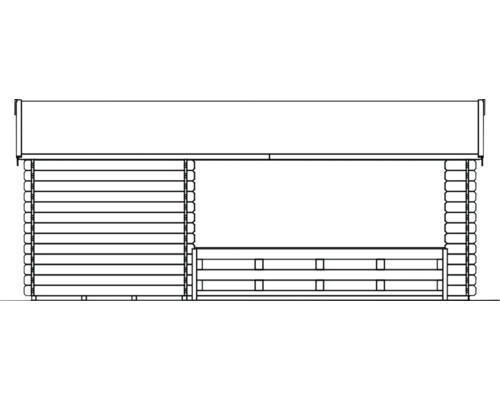 Dessin d''un abri de jardin avec murs en bois et toit