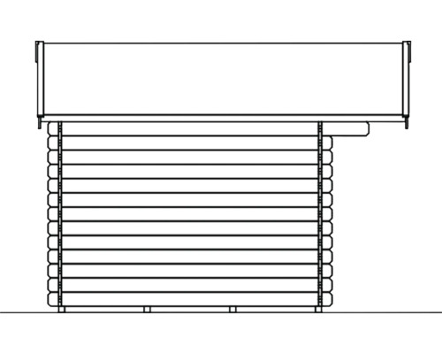 Blockbohlenhaus Seitenansicht