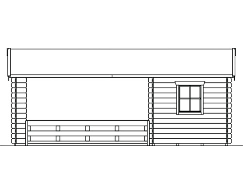 Illustration d''un abri de jardin avec véranda et fenêtre