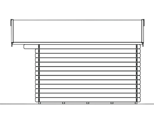 Vue latérale d''une maison en madriers