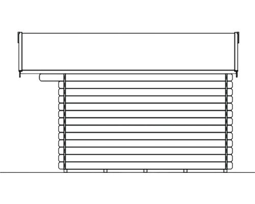 Vue latérale d''un abri de jardin en bois