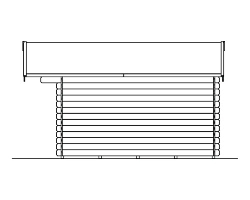 Dessin d''un abri de jardin en madriers