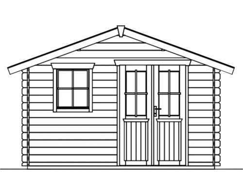 Illustration d''un abri de jardin avec fenêtre et double porte