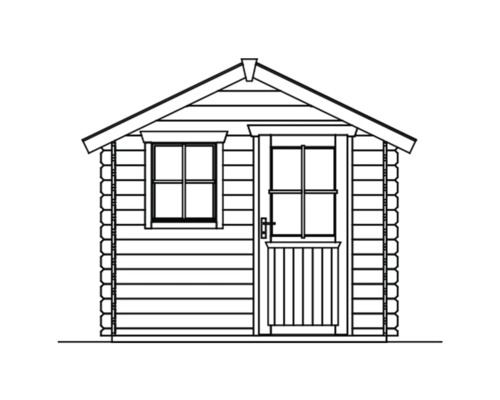 Illustration d''une cabane de jardin avec fenêtre et porte