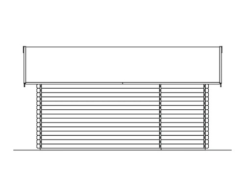 Dessin d''un pavillon de jardin en madriers massifs