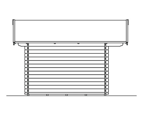 Illustration eines Gartenhauses aus Holz