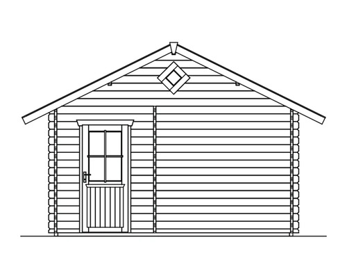 Dessin d''un abri de jardin avec porte