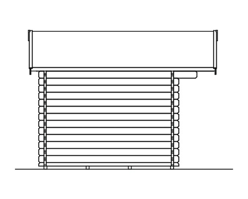 Illustration d''un abri de jardin en madriers.