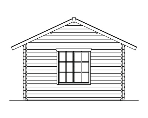 Schéma d''un abri de jardin avec fenêtre