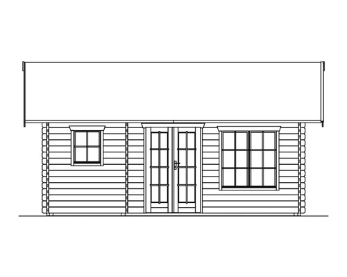 Illustration d''un abri de jardin avec fenêtres et double porte