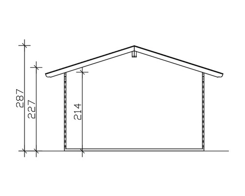 Dessin technique d''un abri de jardin avec indications de hauteur